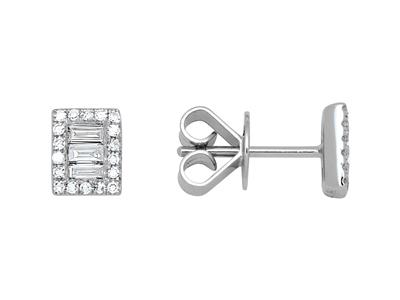 Ohrringe Rechtecke, Diamanten 0,25ct, 18k Weißgold - Standard Bild - 1