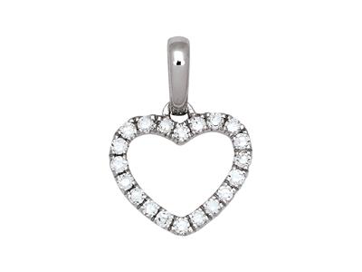 Durchbrochener Herzanhänger, Diamanten 0,12ct, 18k Weigold