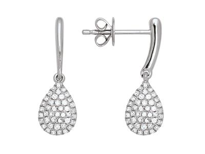 Diamantohrringe 0,29ct, Birnenform 10 Mm, 18k Weissgold - Standard Bild - 1