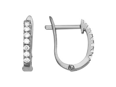 Ovale Kreolen, Diamanten 0,12ct, 18k Weigold