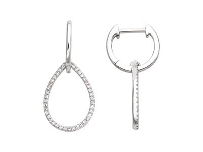 Ohrringe Birne 25 Mm, Diamanten 0,22ct, 18k Weigold