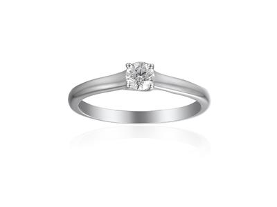 Ring Solitär, Diamant 0,10 Ct, Orgris 18k, Ringgröe 54