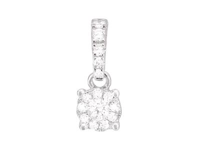 Anhänger Mit Illusionseinstellung, Diamanten 0,12ct, Höhe 10 Mm, 18k Weigold