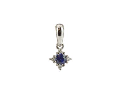 Solitar-anhanger Saphir 0,14ct, Diamanten 0,02ct, Gold Gis 18k