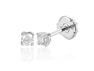 18k Gelbgold Solitär, Diamanten 0,15 Ct, 18k Graugold