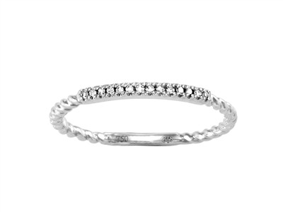 Ring Twist 1,60 Mm, Diamanten 0,04 Ct, Graugold 18 Kt, Fingergröe 54