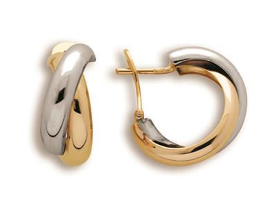 Halbkreolen 20 Mm, Bicolor Gold 18k