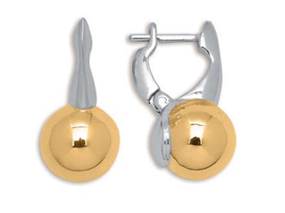 Ohrringe Kugeln 9 Mm, Bicolor 18k - Standard Bild - 1