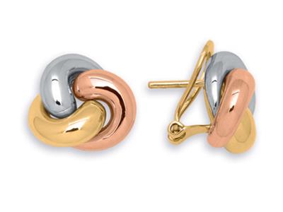 Ohrringe Tourbillons 13 Mm, 3 Goldarten 18k - Standard Bild - 1