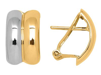 Ohrringe Halbkreis 15 Mm, 18k Bicolor Gold - Standard Bild - 1