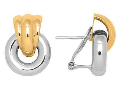 Ohrringe Ring Im Kreis 14 Mm, 18k Bicolor Gold - Standard Bild - 1