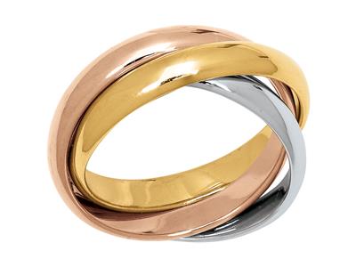 Ring 3 Freie Ringe, 3 Gold 18k, 3.5 X1.5 MM Finger 56 - Standard Bild - 1