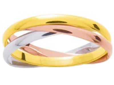 Trauring 1/2 Ring, 2,00 X 0,80 Mm, 3 Gold 18k, Finger 53 - Standard Bild - 1