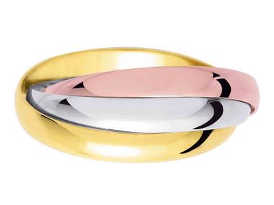 Trauring 1/2 Ring, 4,00 X 0,90 Mm, 3 Gold 18k, Finger 57 - Standard Bild - 1