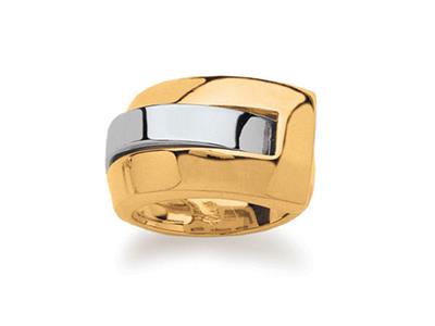 Ring Schnalle 13 Mm, 18k Bicolor Gold, Finger 52