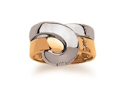 Ring Virgule 14 Mm, 18k Bicolor Gold, Finger 52