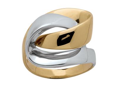 Ring 15 Mm, 18k Bicolor Gold, Finger 52