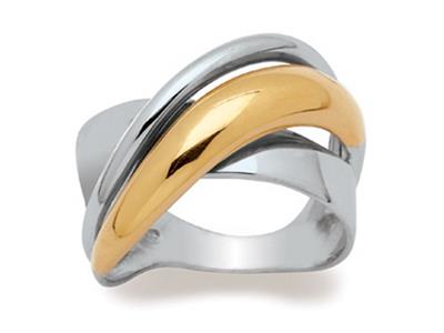 Ring 12 Mm, 18k Bicolor Gold, Finger 52