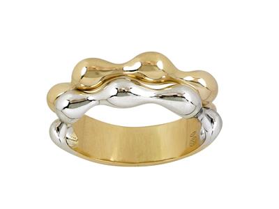 Doppelreihiger Ring 7,50 Mm, 18k Bicolor Gold, Finger 58 - Standard Bild - 1