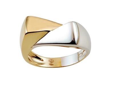 Geometrischer Ring 7,50 Mm, 18k Bicolor Gold, Finger 56 - Standard Bild - 1