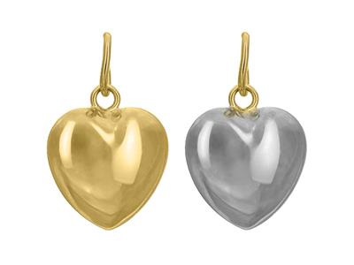 Anhänger Herz 2 Seiten Graues Und Gelbes Gold 18k Höhe 10 MM