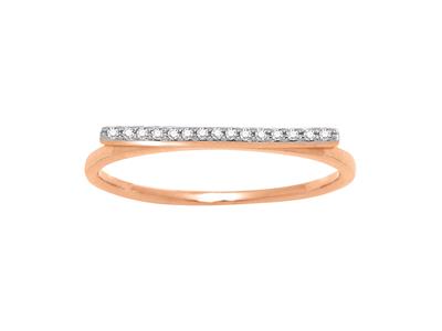 Inline-ring, Diamanten 0,05ct, 18k Rotgold, Finger 54