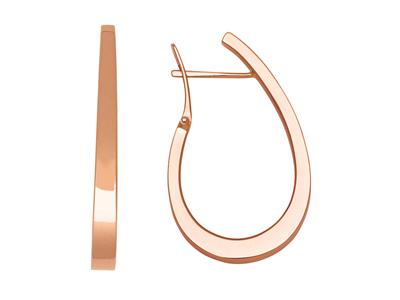 Ovale Creolen Quadratischer Draht 37 Mm, 18k Ros{gold - Standard Bild - 1