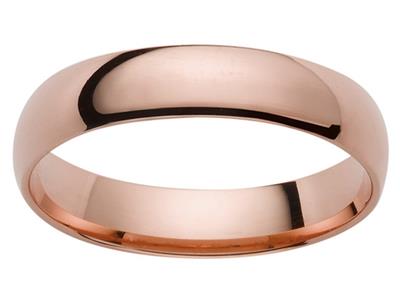 Trauring 1/2 Confort Ring, 4,00 X 2,00 Mm, Rotgold 18k, Finger 59 - Standard Bild - 1