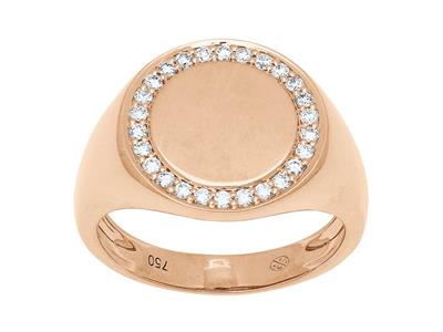Runder Ring, Diamanten 0,26ct, 18k Rotgold, Finger 50