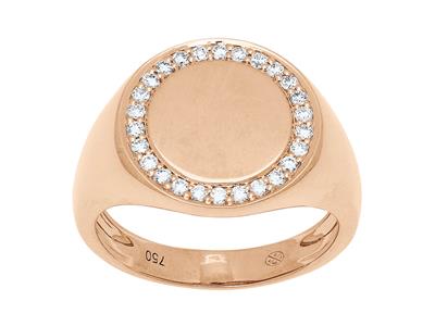 Siegelring, Diamanten 0,26ct, Rotgold 18k, Ringgröe 56