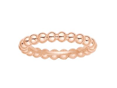 Massiver Perlenring, 18k Rotgold, Finger 58