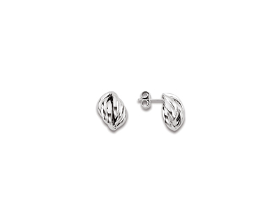 Ohrringe Knoten 6 Fäden, Silber 925 Rhodiniert - Standard Bild - 1