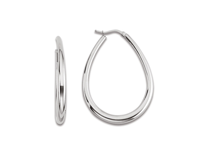 Ovale Creolen, Höhe 50 Mm, 925er Silber, Rhodiniert
