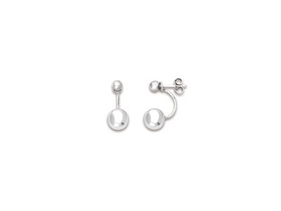 Ohrringe Kugeln 8 Mm, 925er Silber,rhodiniert