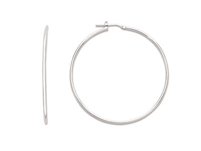 Rohrcreolen 1,6 Mm, Innendurchmesser 50 Mm, Silber 925 Rhodiniert
