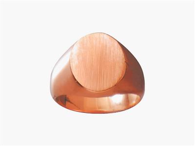 Für Den Ringgröe Gedrehter Massiver Siegelring, Platte 16 X 13 Mm, 18k Rotgold. Ref. 21, Ringgröe 70