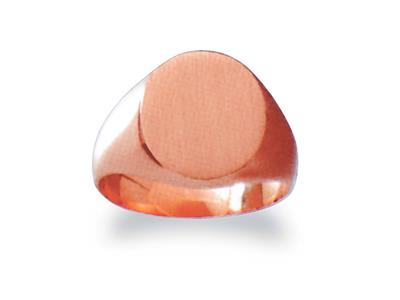 Chevaliere Massive 23 Tournee Or Rouge 18 K Plateau 14 X 12 Mm, Taille 51