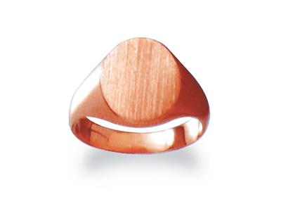 Chevaliere Massive 24 Tournee Or Rouge 18 K Plateau 13 X 11 Mm, Taille 52 - Standard Bild - 1