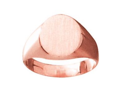Massiver, Fingergedrehter Siegelring, Tafel 12 X 10 Mm, 18k Rotgold. Ref. 25, Ringgröe 54