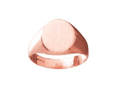 Massiver Fingergedrehter Siegelring, Platte 12 X 10 Mm, 18k Rotgold. Ref. 25, Ringgröe 56