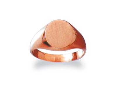 Massiver, Finger-gedrehter Siegelring, Platte 11 X 9 Mm, 18k Rotgold. Ref. 26, Ringgröe 72