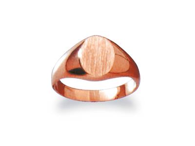 Massiver Siegelring, Platte 9 X 7 Mm, 18k Rotgold. Ref.28, Ringgröe 55