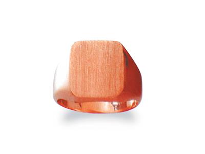 Chevaliere Massive 31 Tournee Or Rouge 18 K Plateau 15 X 13 Mm, Taille 48