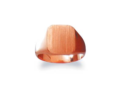 Chevaliere Massive 32 Tournee Or Rouge Plateau 13 X 11,5 Mm, Doigt 43 - Standard Bild - 1