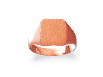 Chevaliere Massive 34 Tournee Or Rouge 18 K Plateau 11 X 10 Mm, Taille 47