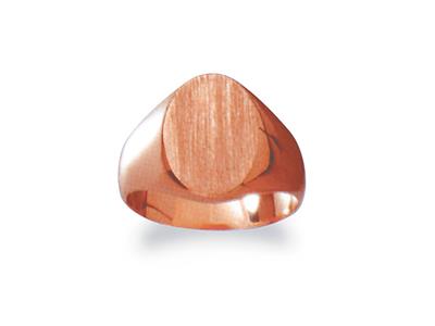 Massiver, Gedrehter Ring, Platte 14,5 X 10,5 Mm, 18k Rotgold. Ref. 49,ringgröe 59