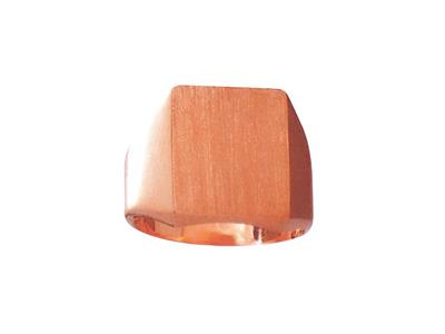 Massiver Siegelring Für Gedrehten Finger, Platte 16 X 13,5 Mm, Rotgold18k.ref. 42316, Ringgröe 62