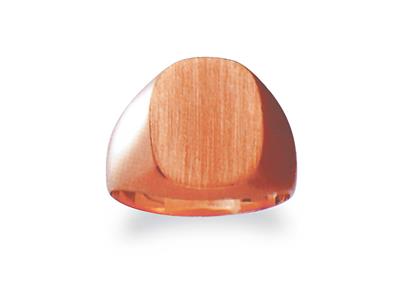 Massiver, Gedrehter Siegelring, Platte 15 X 12 Mm, 18k Rotgold. Ref. 4062, Ringgröe 49