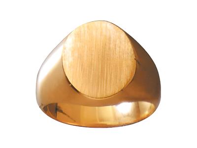 Massiver, Gedrehter Ring, Platte 16x 13 Mm, 18k Gelbgold. Ref. 21, Ri Nggröe 62