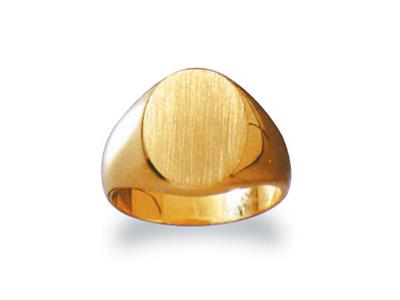 Massiver, Finger-gedrehter Siegelring, Platte 15 X 13 Mm, 18k Gelbgold. Ref. 22, Ringgröe 56